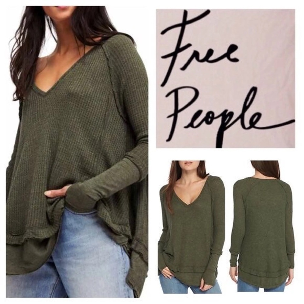 Free People We The Free Laguna Thermal Top - Green